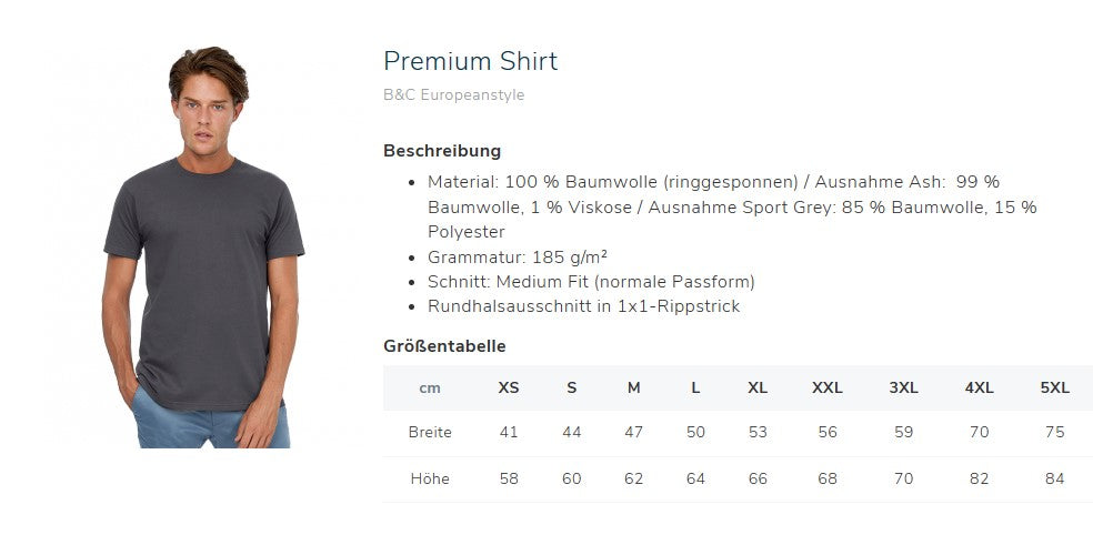 Herren Premium T-Shirt mit KG §2+ Dom Motiv