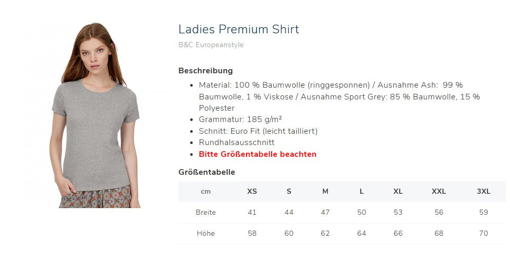 Damen Premium T-Shirt mit KG §2 + Dom Motiv
